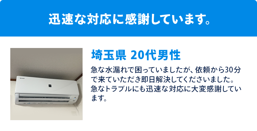 迅速な対応に感謝しています。